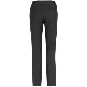 A pair of women's black stretch pants featuring a simple design and a back pocket. The pants have a fitted silhouette.