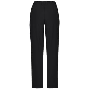 A pair of women's straight leg pants in black, featuring a comfort waist design and a simple, sleek silhouette.