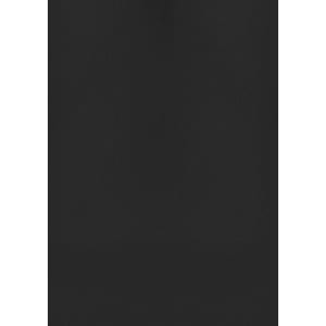 A plain black short sleeve shirt with a simple design and a logo or branding element.