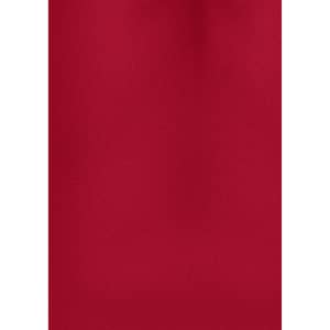 A plain short sleeve shirt in a rich red colour, featuring a logo on the fabric.