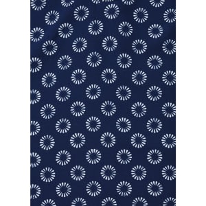 A navy tunic featuring a daisy print pattern in white. Includes a logo.