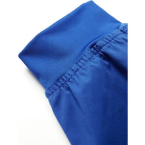 A pair of blue jogger scrub pants featuring a fitted waistband and elastic details.