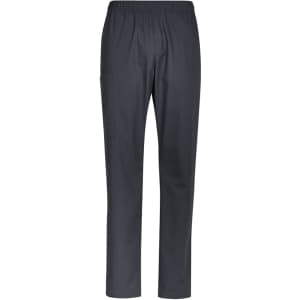 Men's scrub pants in dark grey with an elastic waistband and side pocket, featuring a minimal design.