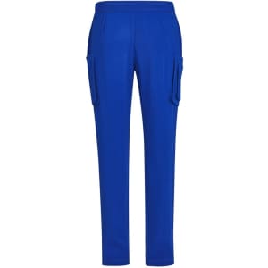 Men's straight leg scrub pant in vibrant blue, featuring side pockets and a comfortable waistband.