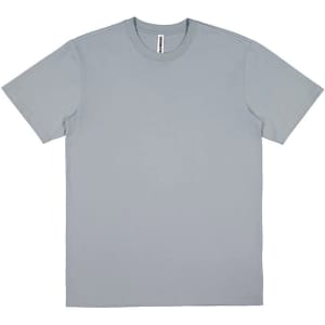 A grey short sleeve t-shirt with a simple design and no visible logos or branding.