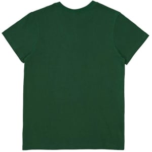 A green short sleeve women's t-shirt with a plain back. The shirt features a logo.