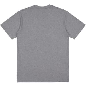 A grey men's short sleeve t-shirt with a plain back. It features a logo on the side.