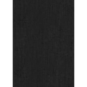 A black button-up shirt with a textured fabric, featuring a logo on the chest.