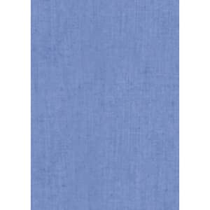 A textured fabric in a soft blue hue, suitable for a women's button-up shirt. Features a logo.