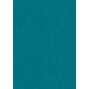 A textured fabric in a rich teal colour, suitable for a button-up shirt design. It features a logo.