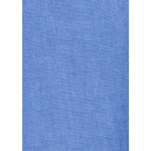 A chambray fabric in a light blue colour, featuring a smooth texture and consistent weave.