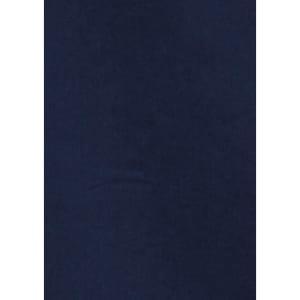 A navy blue women's button-up shirt featuring short sleeves and a subtle texture. It includes a logo.