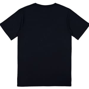A black short sleeve t-shirt with a plain back and no visible designs or logos.