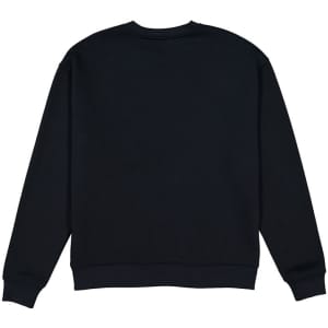A black crew sweatshirt with long sleeves and a round neckline, featuring a simple design and no visible branding.