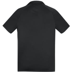 A short sleeve polo shirt in black with a simple design. It features a collar and has a logo.