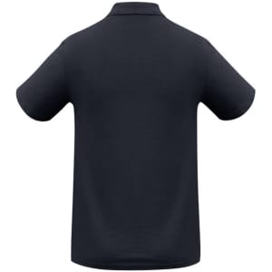 A navy Crew Men's Polo shirt featuring a classic collared design and short sleeves, with a logo on the chest.