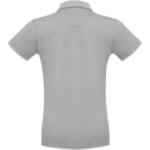 A grey Women's Shadow Short Sleeve Polo shirt with a classic collar and short sleeves, featuring a logo.