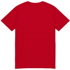 A red short sleeve tee with a plain back and no visible branding.