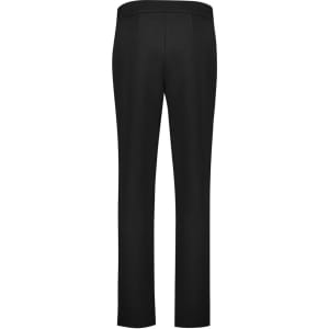 A pair of mid-rise pull-on pants in black, featuring a smooth back design and a fitted silhouette.