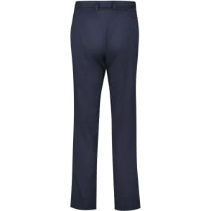 Navy tapered leg pants with an adjustable waist and logo on the waistband. Back view displayed.