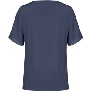 A navy blue women's short sleeve T-top with a simple design and no visible logos.