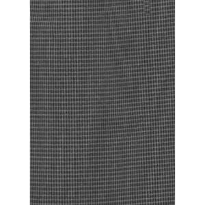A textured fabric in shades of grey, suitable for a long sleeve button-up shirt. Features a subtle pattern and has branding.