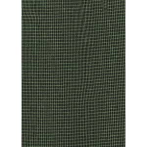 A close-up of a textured fabric in dark green, featuring a grid pattern. The material appears woven and lightweight.