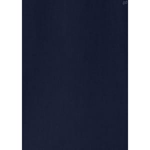 A navy blue women's long sleeve button-up shirt with a simple design and a logo.