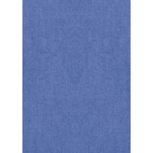 A blue button-up shirt with short sleeves and a subtle texture, featuring a logo.