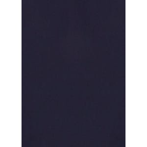 A dark navy button-up short sleeve shirt with a logo printed on it.