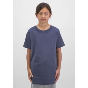 A navy short sleeve tee for kids, featuring a relaxed fit and a round neckline. The shirt has no visible logos.