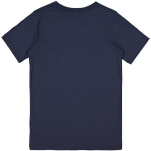 A navy short sleeve tee featuring a simple design and no visible branding or logos on the back.