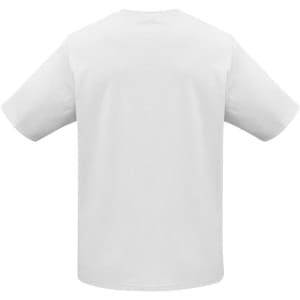 A plain white short sleeve tee with a relaxed fit and no visible branding.