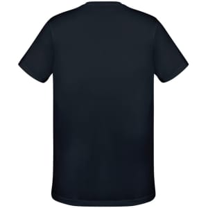 A dark navy short sleeve men's tee featuring a classic round neck and a smooth finish. Includes a subtle logo.