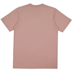 A plain pink short sleeve t-shirt featuring a back view. The shirt has a simple design and includes a logo.
