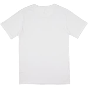 A plain white short sleeve tee with a simple design and no visible logos or branding.