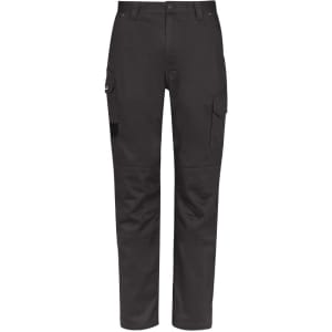 Black men's cargo pants featuring pockets and a casual fit. The design includes a logo. Suitable for summer wear.