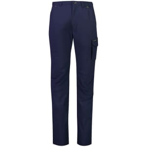 Men's lightweight outdoor pants in navy, featuring a cargo pocket and a small logo on the side.