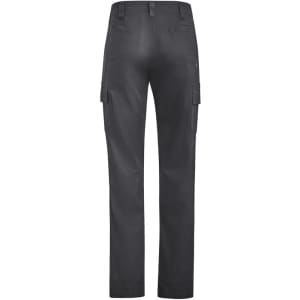 A pair of men's lightweight drill cargo pants in black, featuring side cargo pockets and a fitted design.
