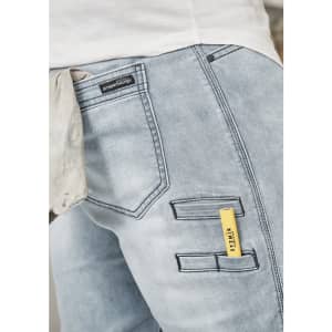 Mens Streetworx Stretch Jean in light blue denim with branding and practical detailing on the pockets.