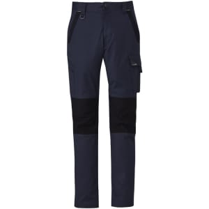 Mens Streetworx Tough Pant in navy blue and black, featuring multiple pockets and a logo.