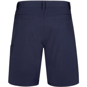 A pair of navy men's lightweight outdoor shorts featuring pockets and a smooth finish. Branding is present.