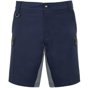 Mens Streetworx Stretch Short in navy with grey accents, featuring pockets and a logo.