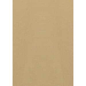 A tan men's short sleeve shirt with a textured fabric, featuring a logo.