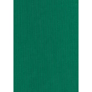 A textured green fabric displaying vertical stripes, suitable for a long sleeve shirt. It has a subtle sheen and depth.