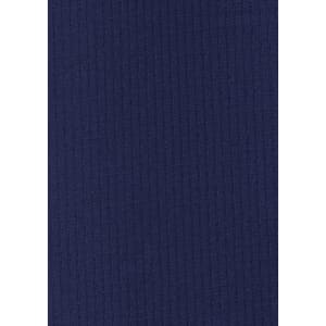 A textured, navy blue fabric featuring a ribbed pattern, suitable for men's outdoor long sleeve shirts.