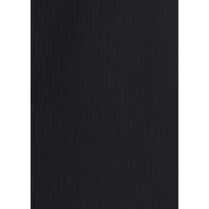 A textured black long sleeve shirt with a button-up design and a branding logo.