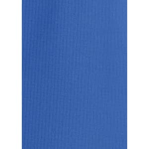 A blue women's outdoor long sleeve button-up shirt with a textured fabric. It features a logo.