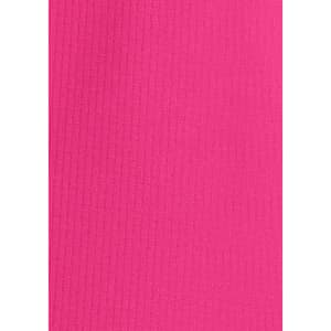 A vibrant pink fabric featuring a ribbed texture, suitable for a women's outdoor long sleeve shirt.