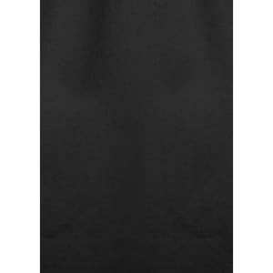 A black women's long sleeve shirt designed for workwear, featuring a simple, solid fabric and a logo.